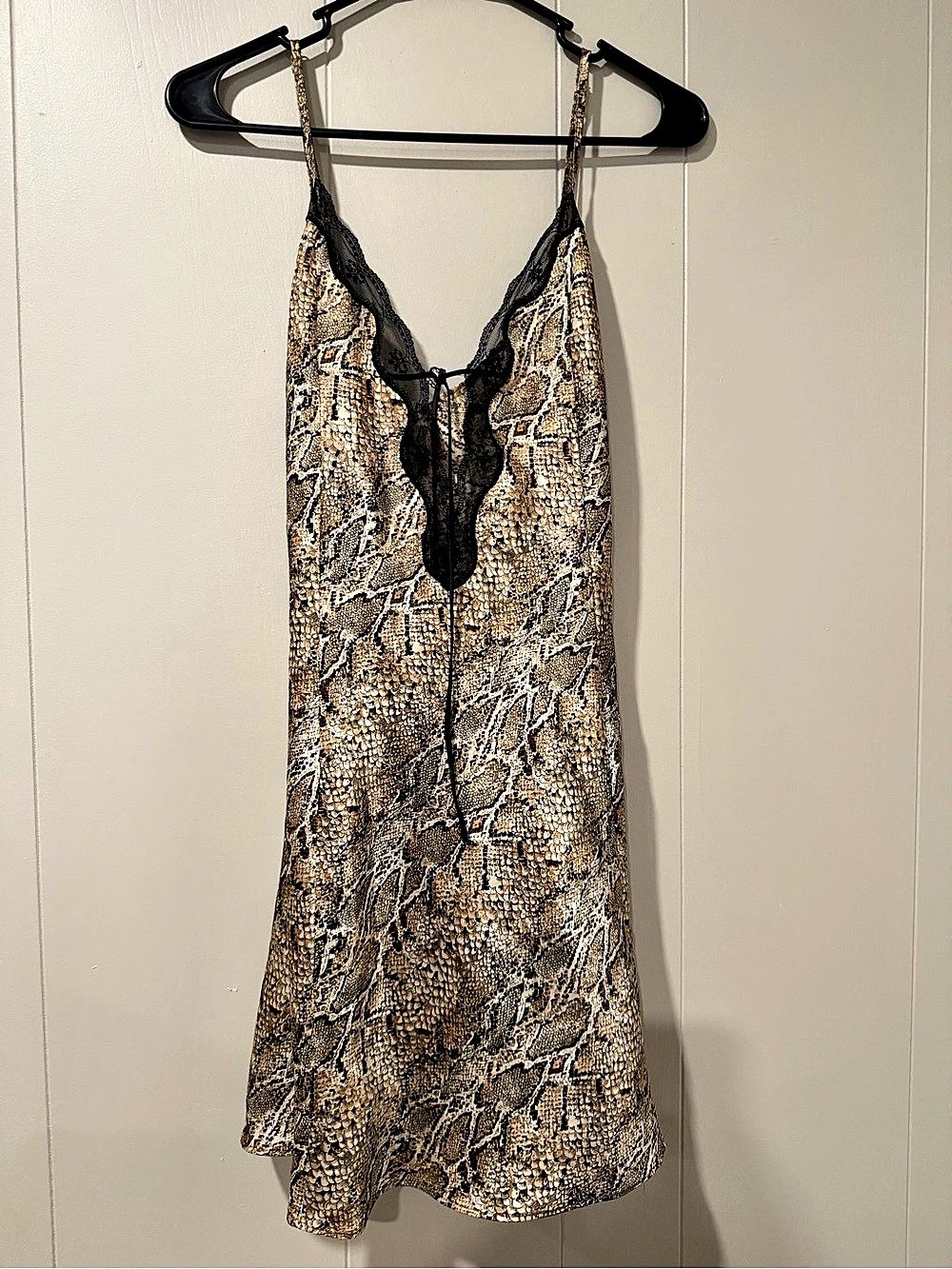 Avon Snake Print Lace Trim Mini Dress Like New
